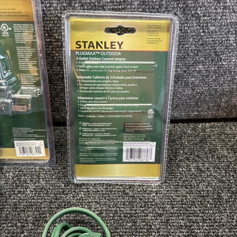 Stanley Light Timer~Stanley Plug Max Outdoor~(2) Philips Indoor Extension Cord